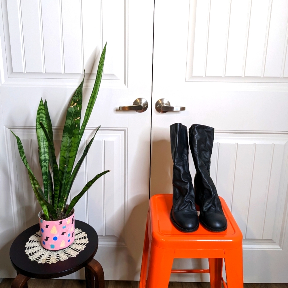 Black Free People Heeled Boots, Size 9